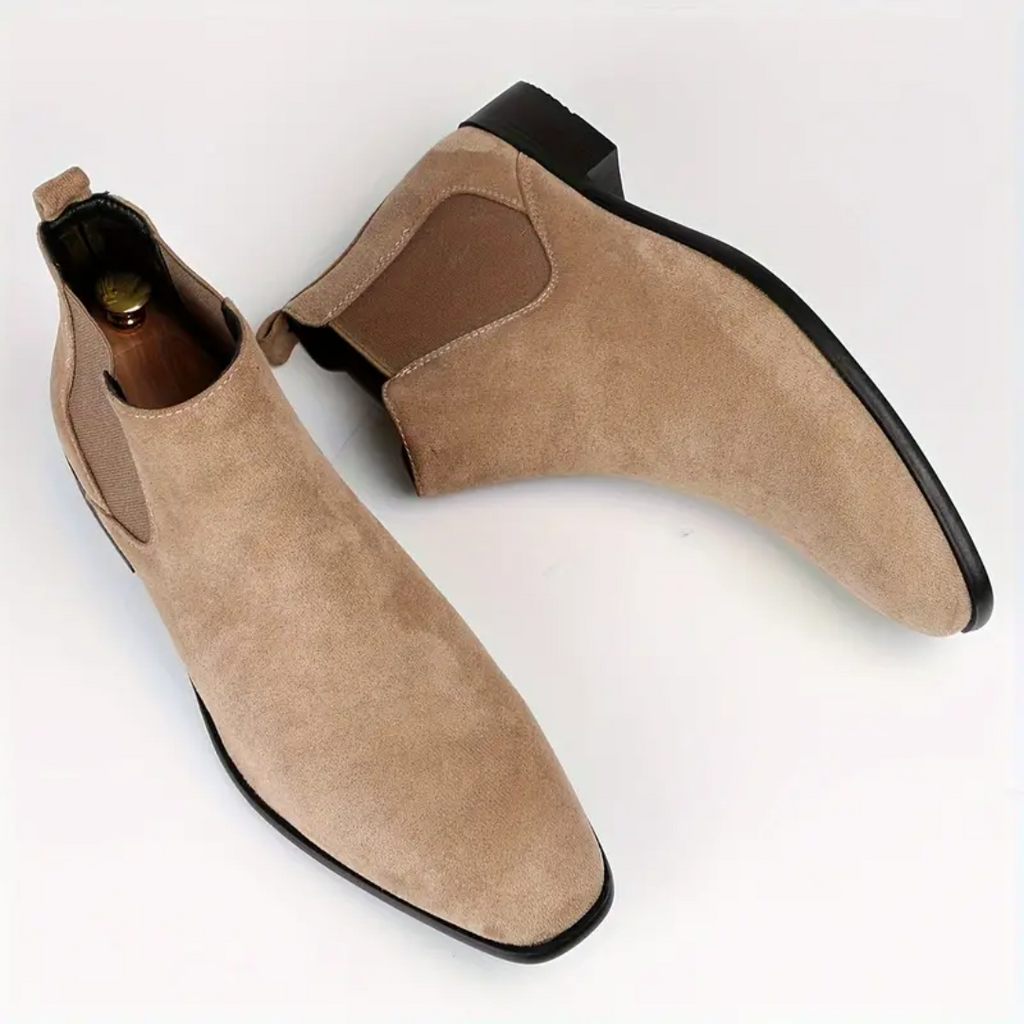 Heren Chelsea Boots – Echt Leer met Elastische Zijpanelen en Lage Hak
