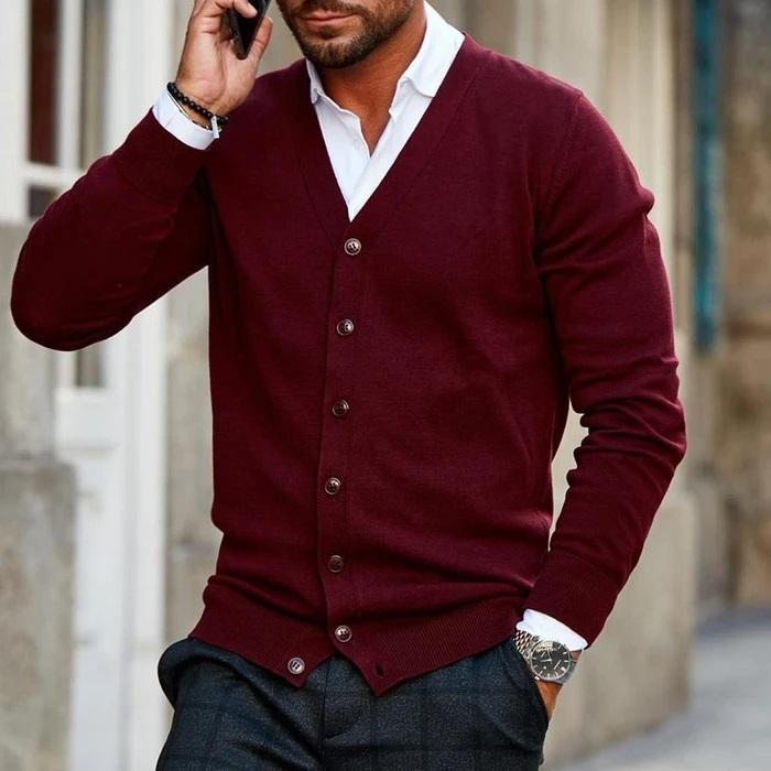 Stevano Luxe Knit Cardigan voor Heren – Casual & Comfortabel Vest