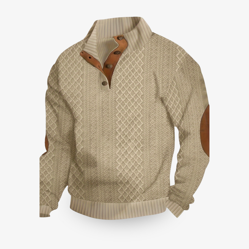 Troy cozy knit sweater – warme zachte heren trui, casual fit, front view