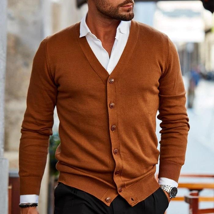 Stevano Luxe Knit Cardigan voor Heren – Casual & Comfortabel Vest