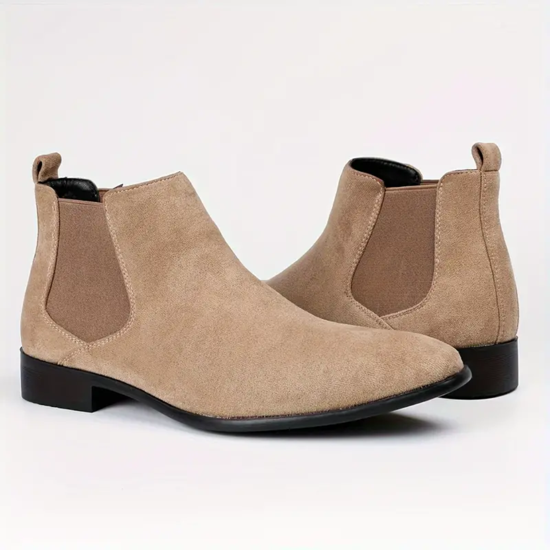 Heren Chelsea Boots van echt leer met elastische zijpanelen en lage hak – comfortabel en stijlvol
