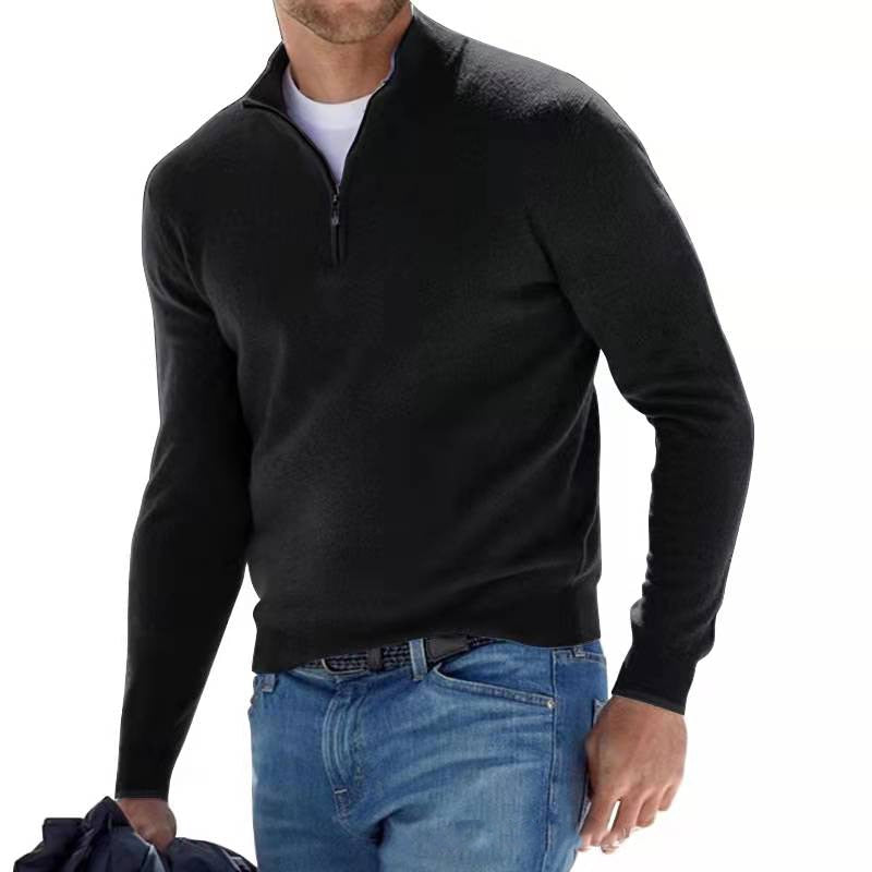 Crestwood Half-Zip Pullover voor Heren – Gebreide Trui met Opstaande Kraag