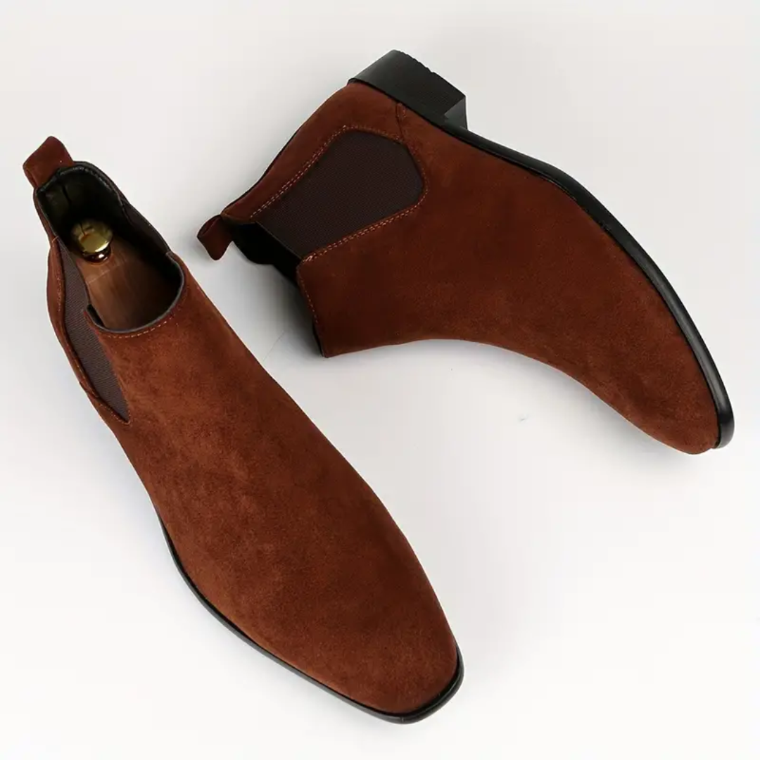 Heren Chelsea Boots – Echt Leer met Elastische Zijpanelen en Lage Hak