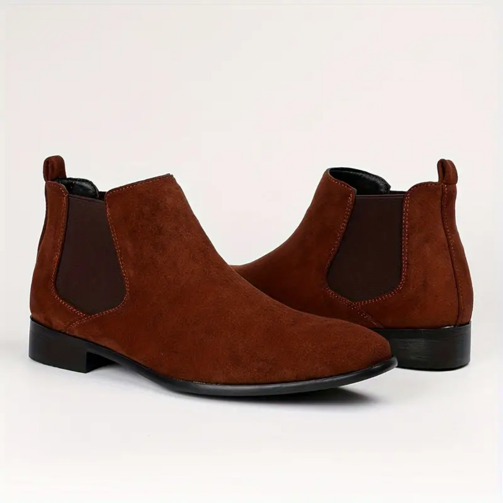 Heren Chelsea Boots – Echt Leer met Elastische Zijpanelen en Lage Hak