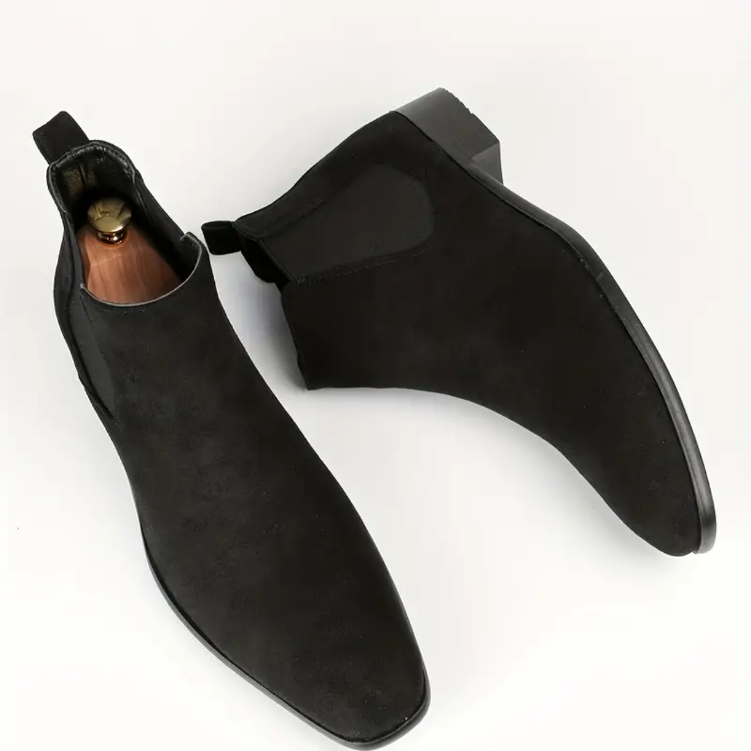Heren Chelsea Boots – Echt Leer met Elastische Zijpanelen en Lage Hak