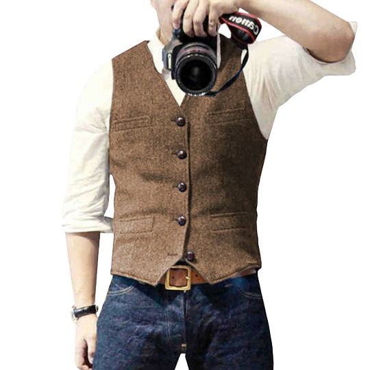 Oxford Urban Classic Heren Gilet – Elegant, Mouwloos Vest met Knoopsluiting