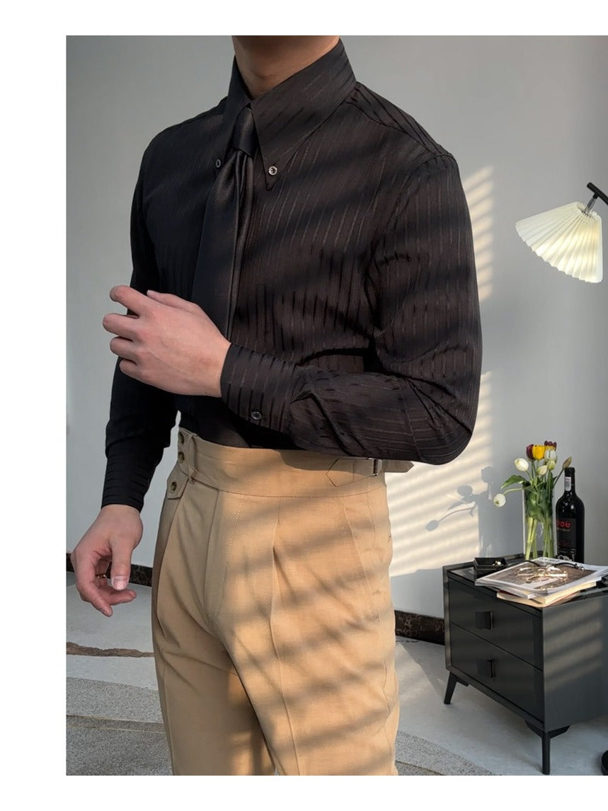 Siena Sharp Stripe Shirt - Gestreept Overhemd met Puntkraag | Mokum Alef