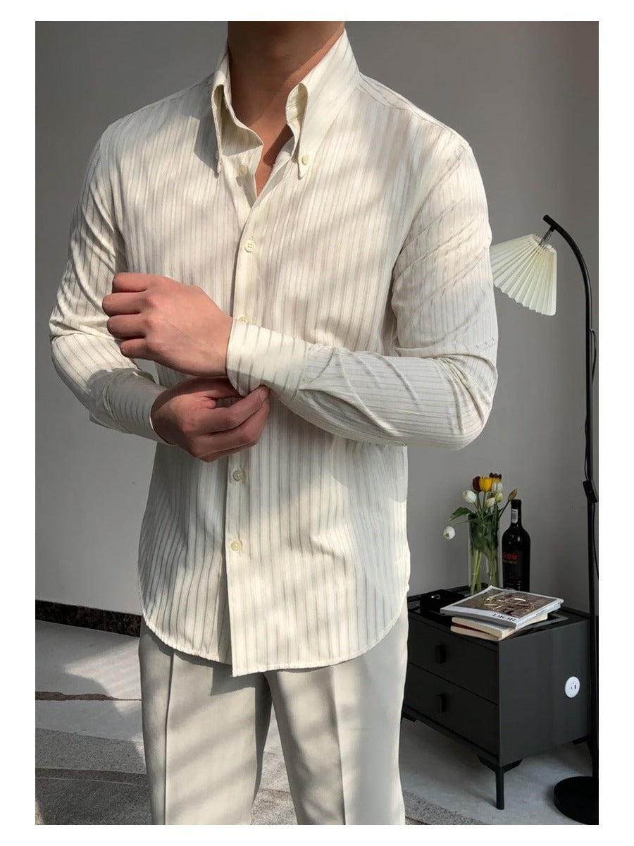 Siena Sharp Stripe Shirt - Gestreept Overhemd met Puntkraag | Mokum Alef