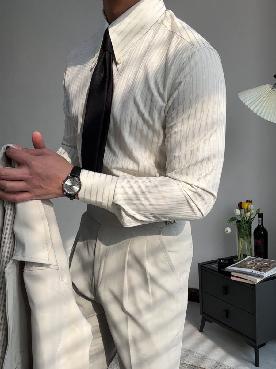 Siena Sharp Stripe Shirt - Gestreept Overhemd met Puntkraag | Mokum Alef
