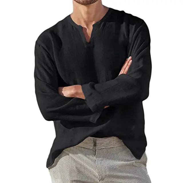 Miran Linen Shirt | Heren Linnen Shirt met Lange Mouwen – Ademend, Licht & Casual Fit