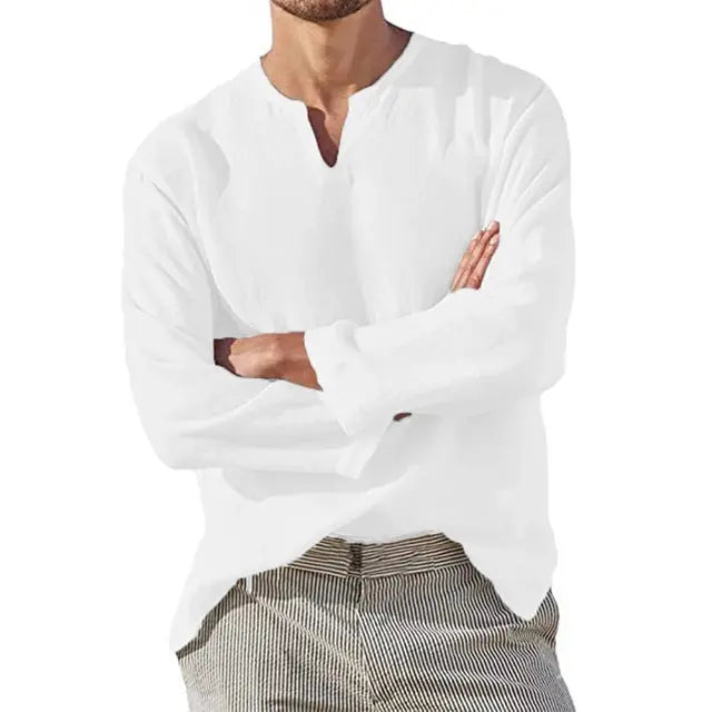 Miran Linen Shirt | Heren Linnen Shirt met Lange Mouwen – Ademend, Licht & Casual Fit