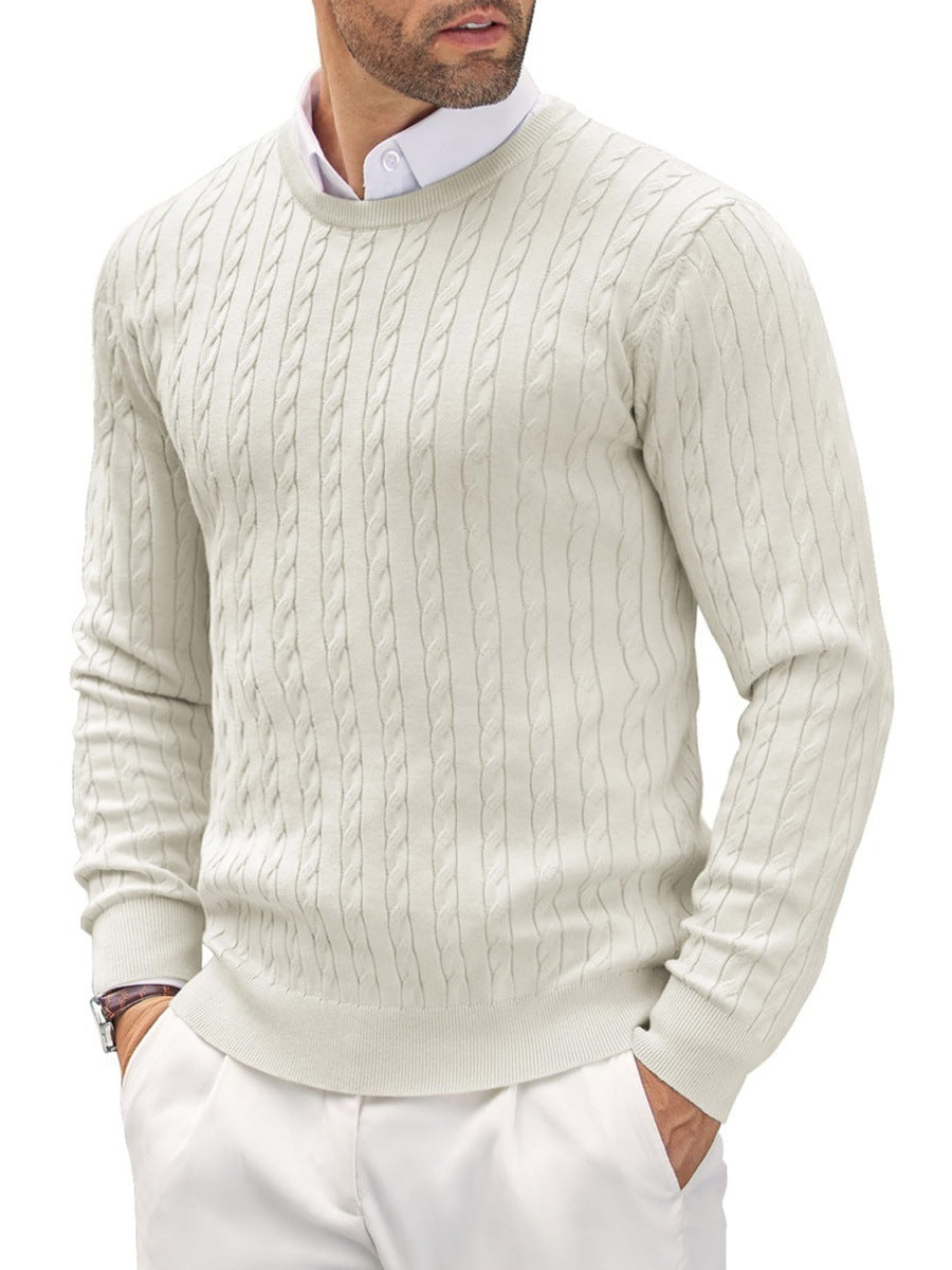 Caden Knit Pullover | Heren Trui – Slim Fit, Fijn Gebreid & Kabeldetail