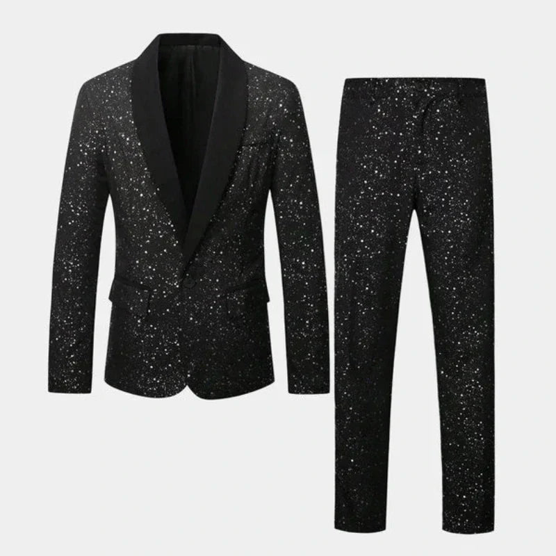 Vegas Night Glitter Suit - Heren Pak met Colbert en Broek | Mokum Alef