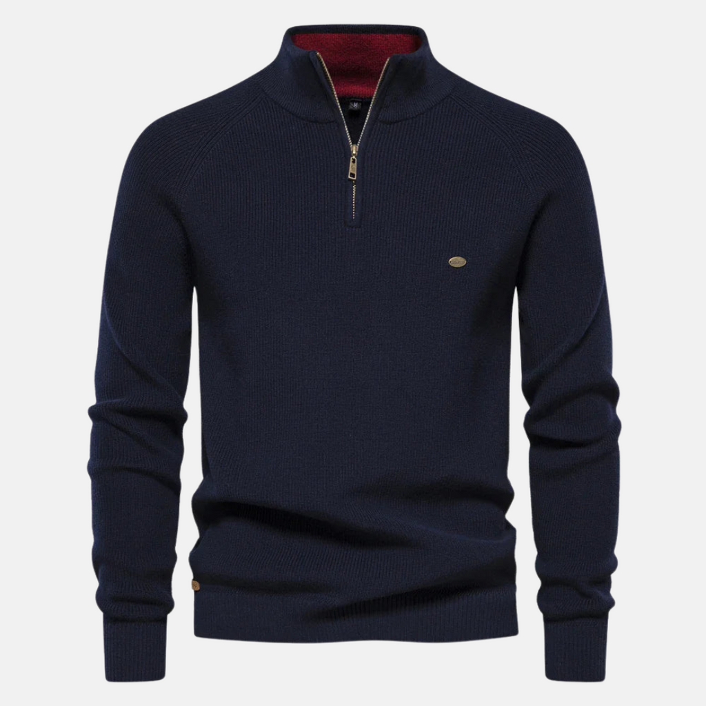 Nordwell Ribbed Zip Sweater heren voorkant