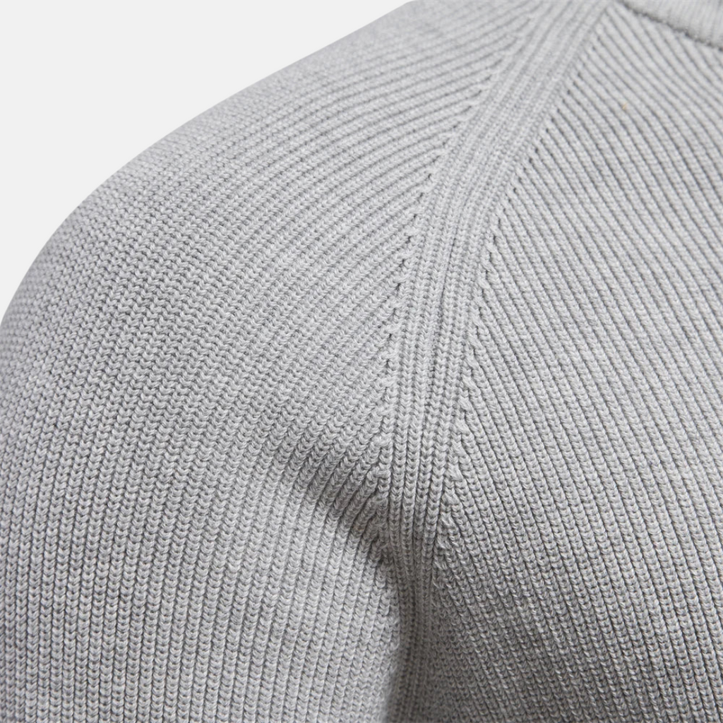 Nordwell Ribbed Zip Sweater voor Heren – Half-Zip Trui met Ribgebreide Mouwen