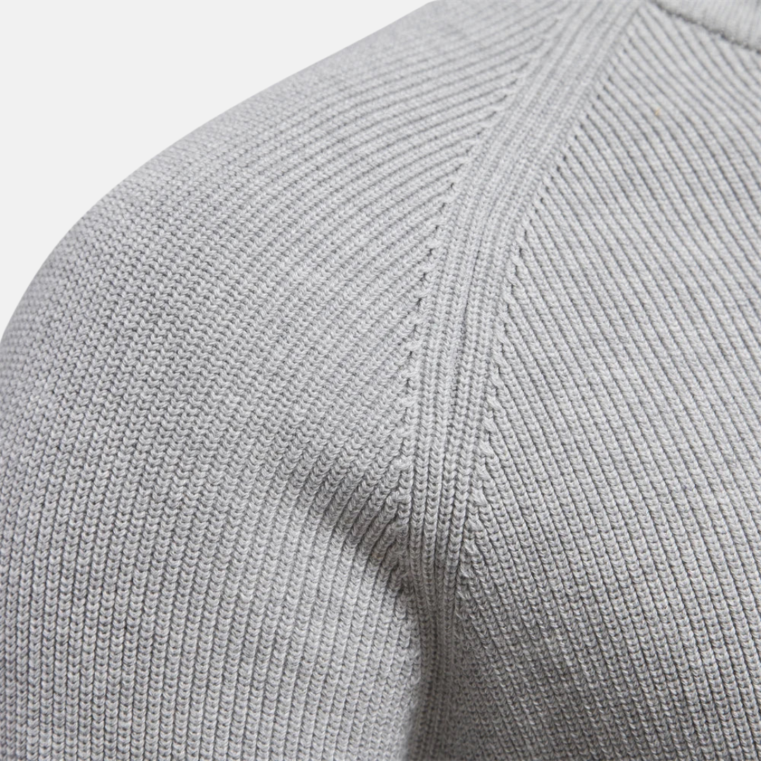 Nordwell Ribbed Zip Sweater voor Heren – Half-Zip Trui met Ribgebreide Mouwen