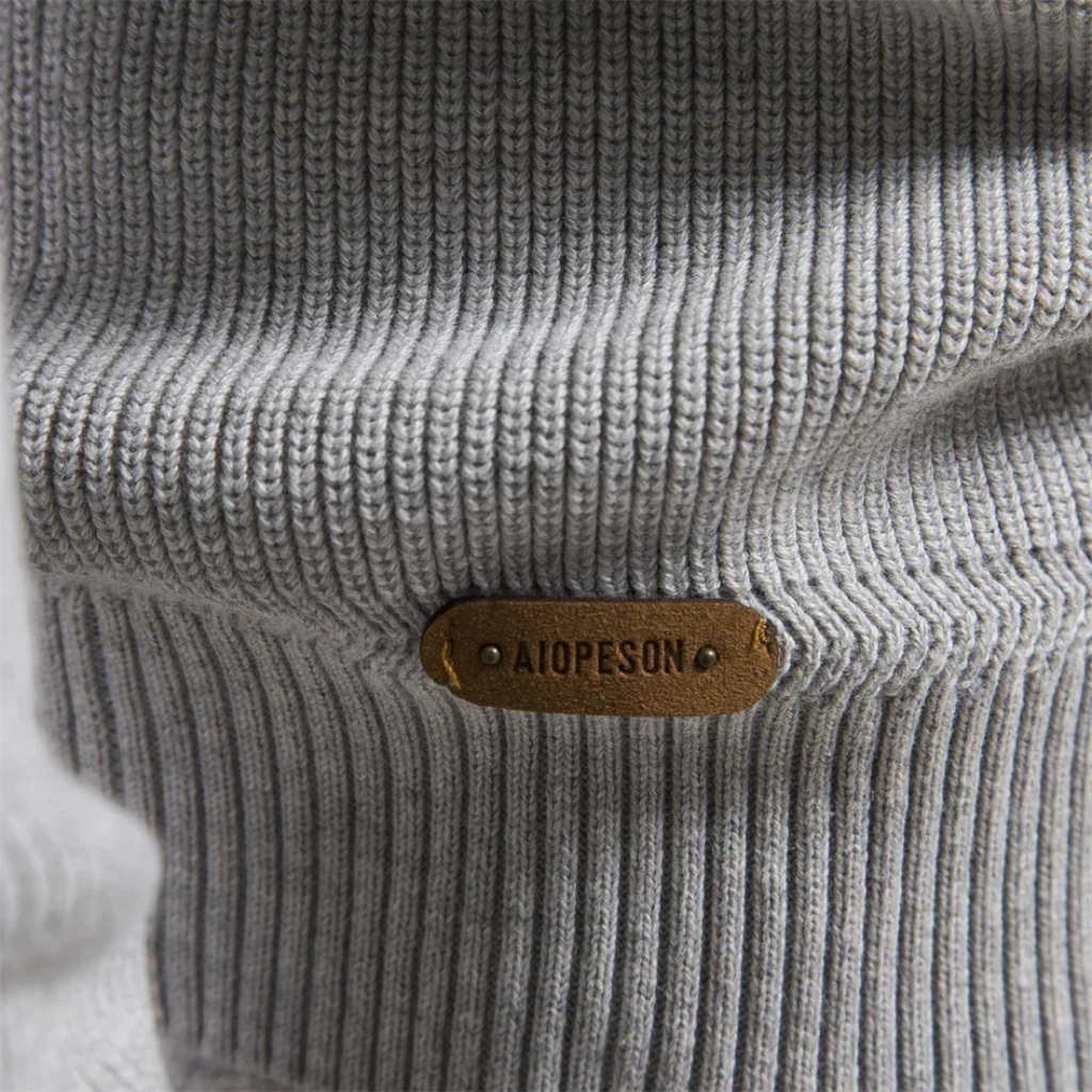Nordwell Ribbed Zip Sweater voor Heren – Half-Zip Trui met Ribgebreide Mouwen