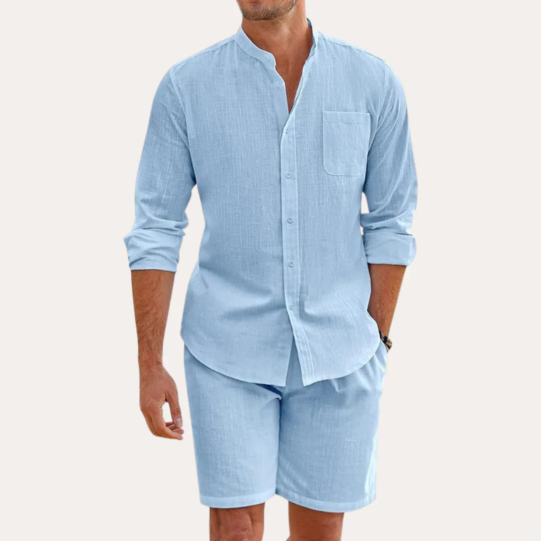 Ibiza Breeze Co-ord Set - Overhemd en Korte Broek Heren | Mokum Alef