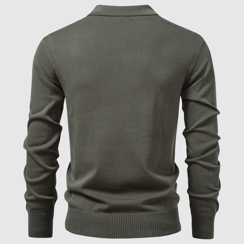Alessio Quarter-Zip Polo Sweater - Textured Rib | Mokum Alef