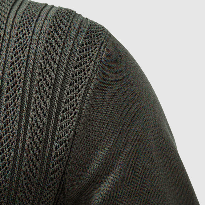Alessio Quarter-Zip Polo Sweater - Textured Rib | Mokum Alef