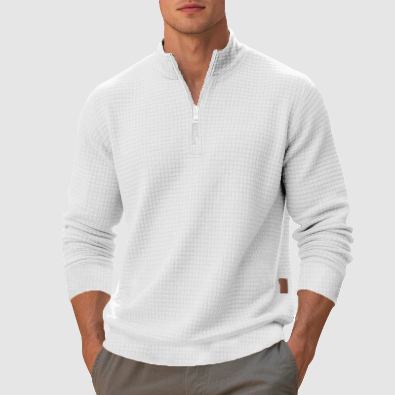 Gianni Mock-Neck Quarter-Zip Sweater - Regular Fit | Mokum Alef