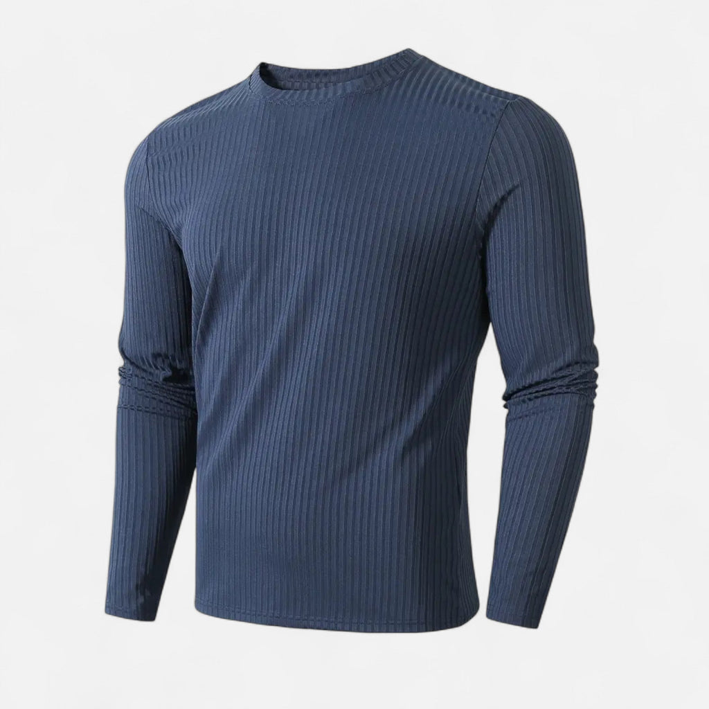 Ribbed Long Sleeve Shirt Heren – Zacht & Slim Fit Casual Shirt