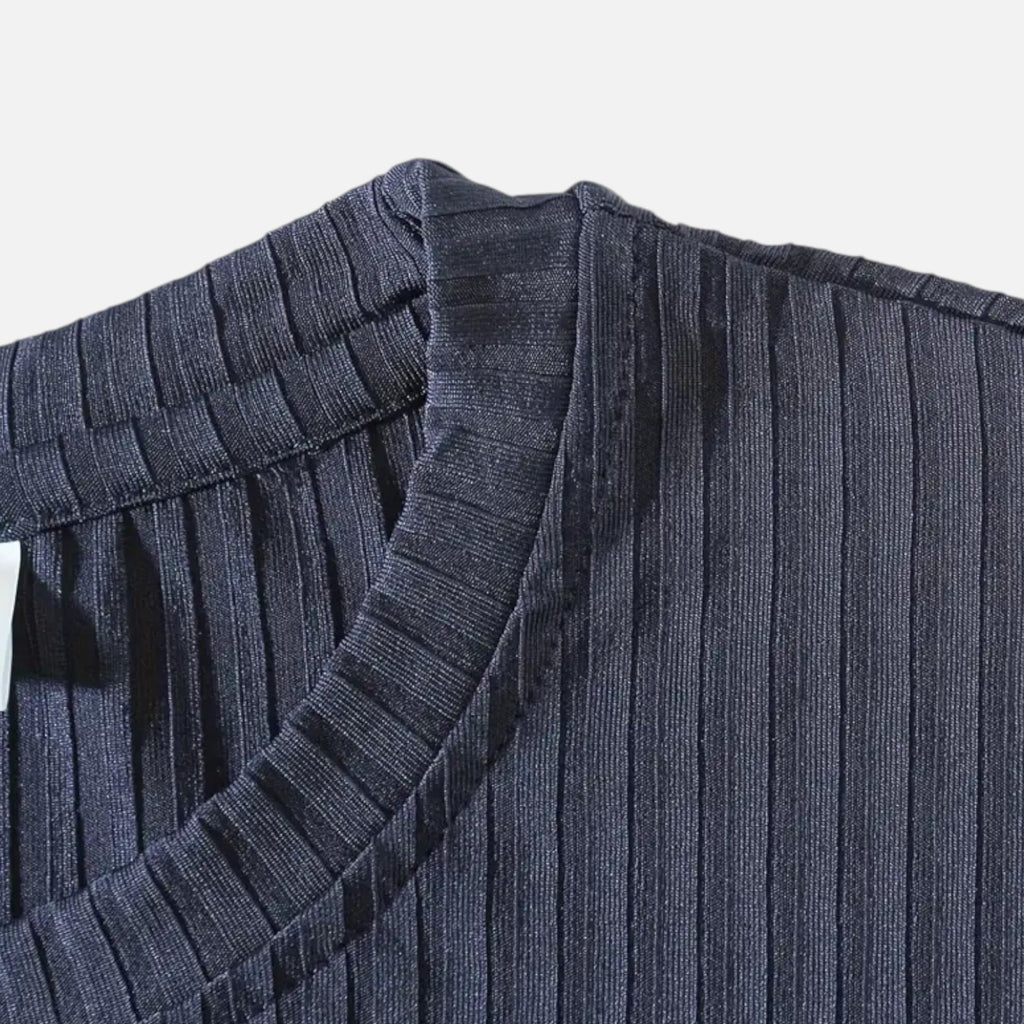Ribbed Long Sleeve Shirt Heren – Zacht & Slim Fit Casual Shirt