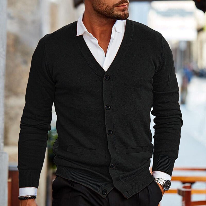 Stevano Luxe Knit Cardigan voor Heren – Casual & Comfortabel Vest