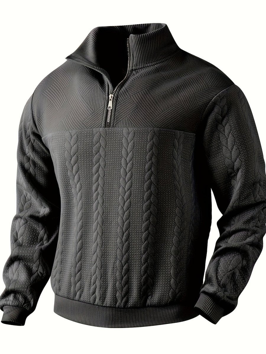 Retro Quarter Zip Heren – Casual & Comfortabele Sweater