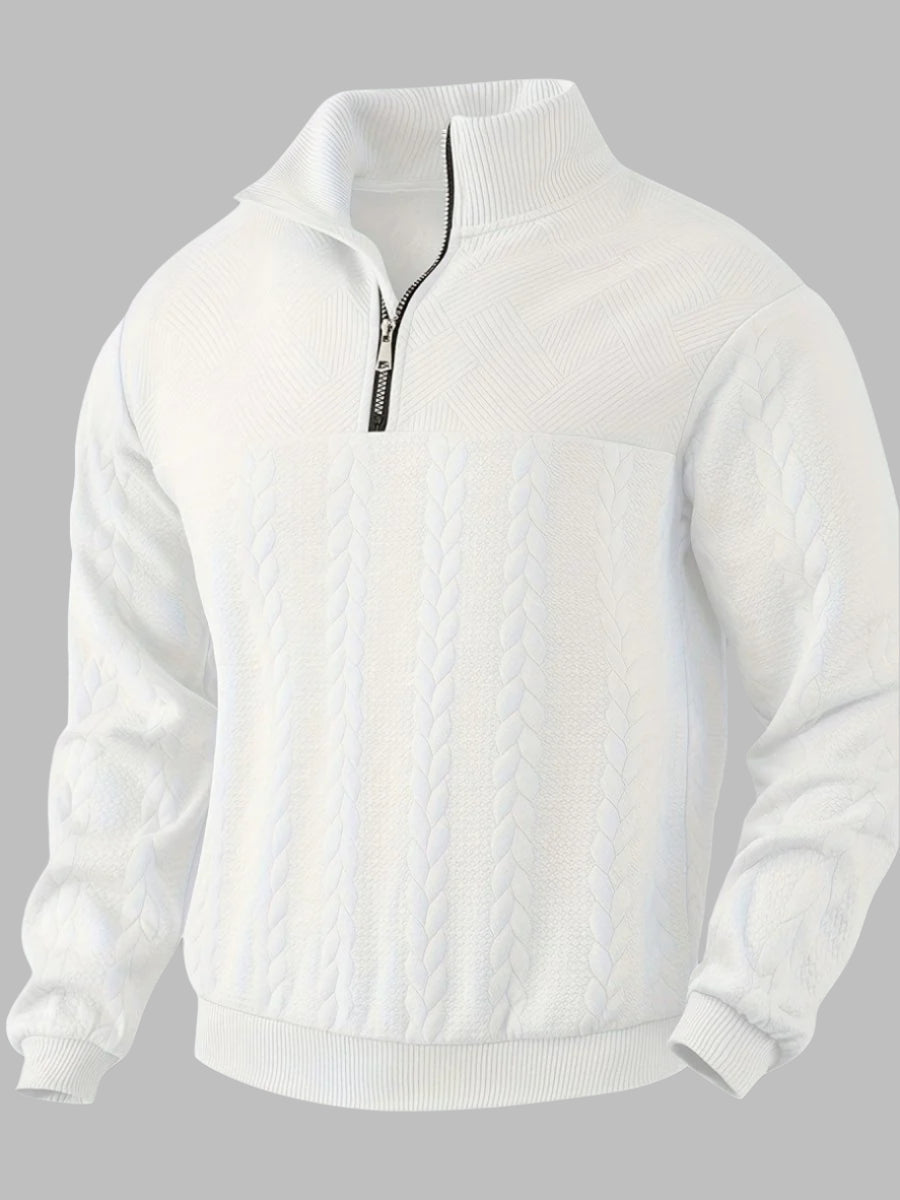 Retro Quarter Zip Heren – Casual & Comfortabele Sweater