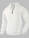 Retro Quarter Zip Heren – Casual & Comfortabele Sweater