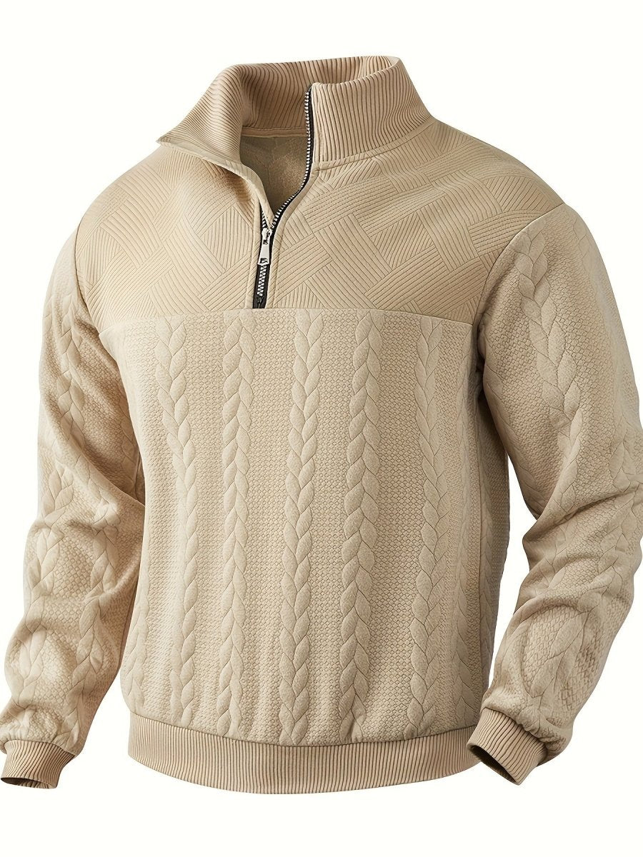 Retro Quarter Zip Heren – Casual & Comfortabele Sweater