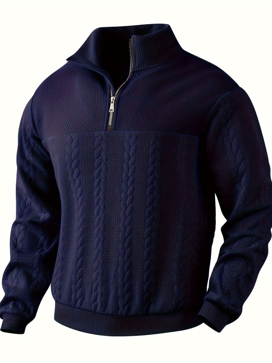 Retro Quarter Zip Heren – Casual & Comfortabele Sweater
