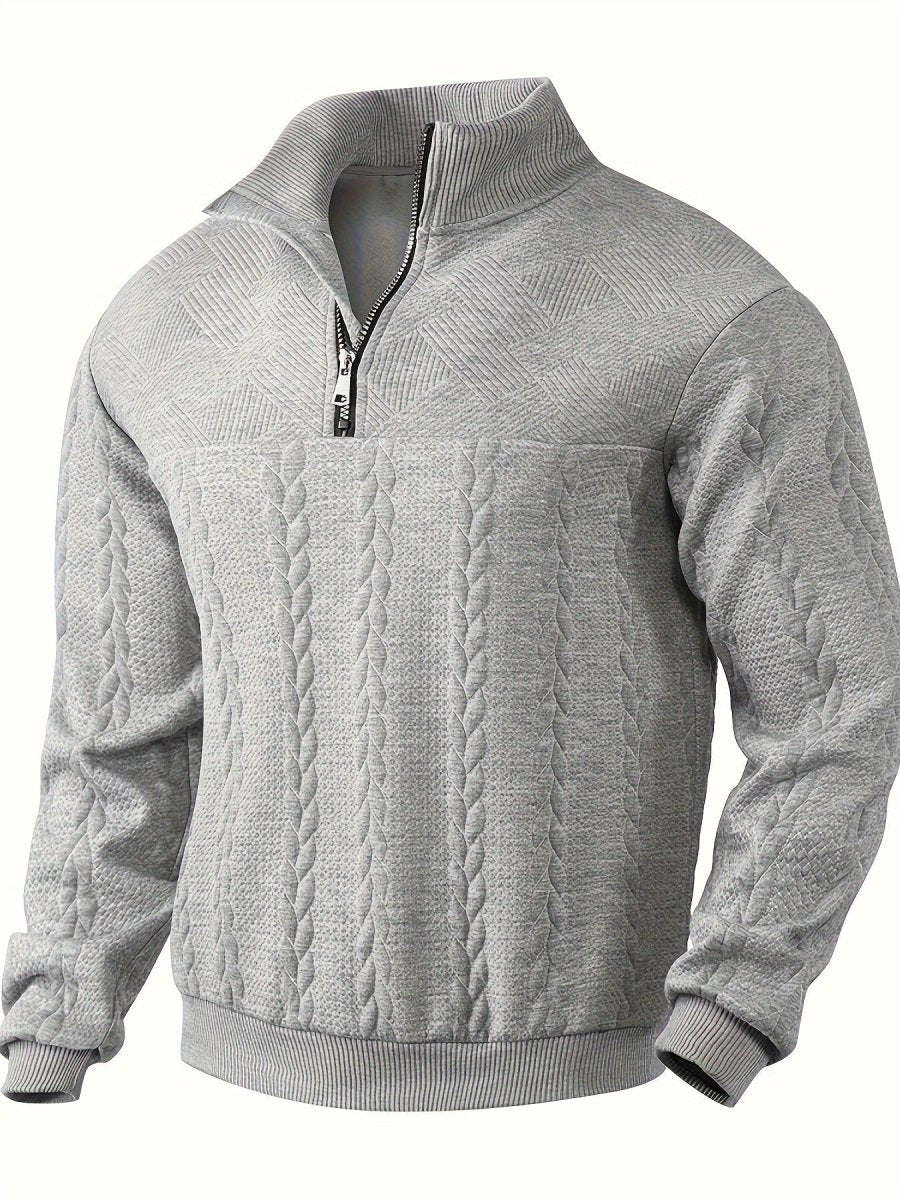Retro Quarter Zip Heren – Casual & Comfortabele Sweater