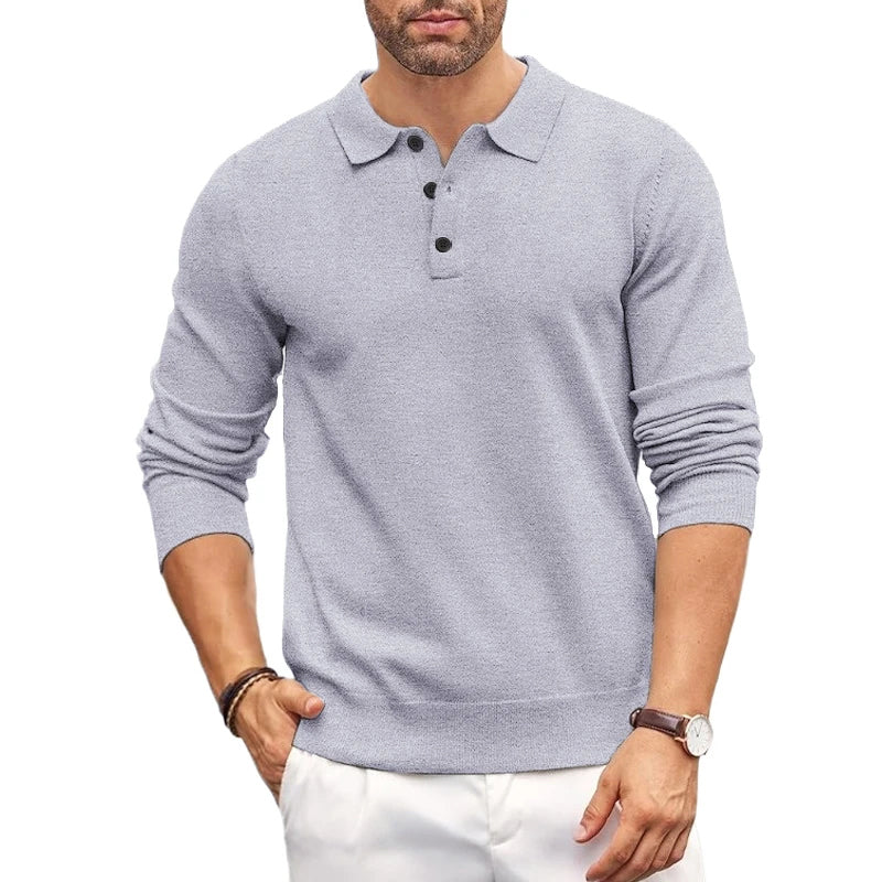 Lorenzo Long Sleeve Polo Sweater - Regular Fit | Mokum Alef