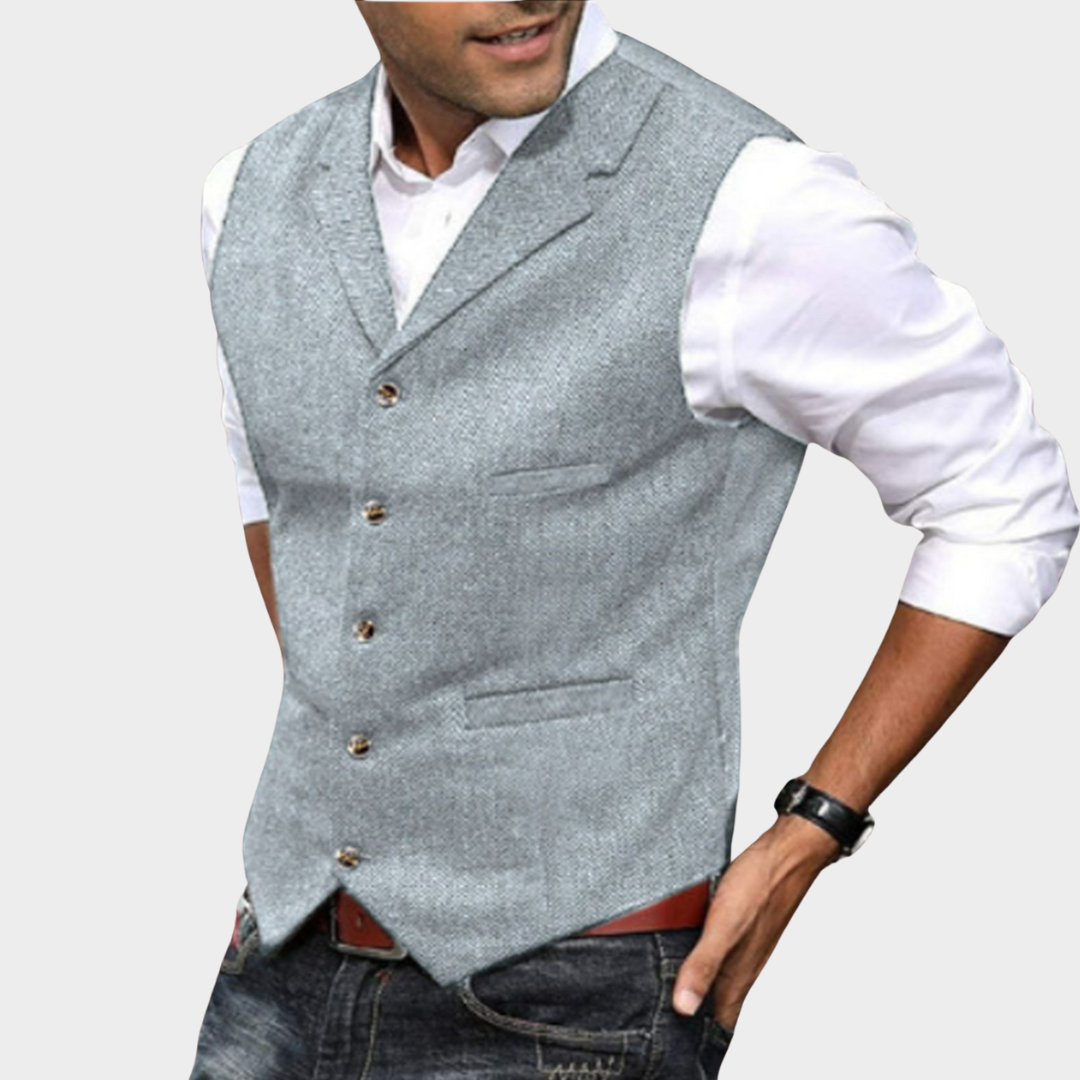 Damian vintage gilet – heren gilet in klassiek retro-design met nette pasvorm