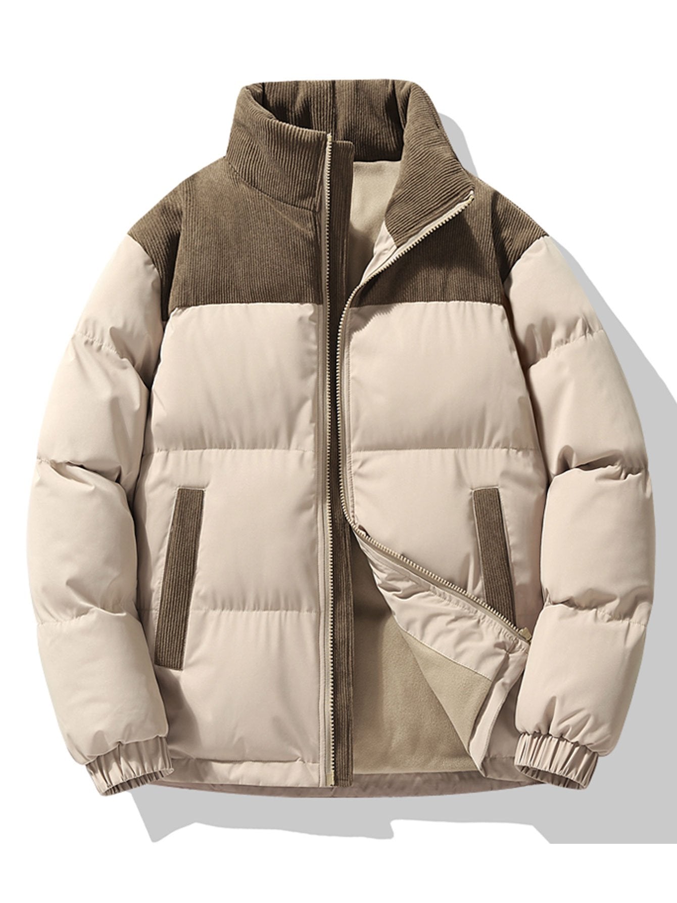 Orfeo Corduroy Patchwork Heren Puffer - Hip-Length | Mokum Alef