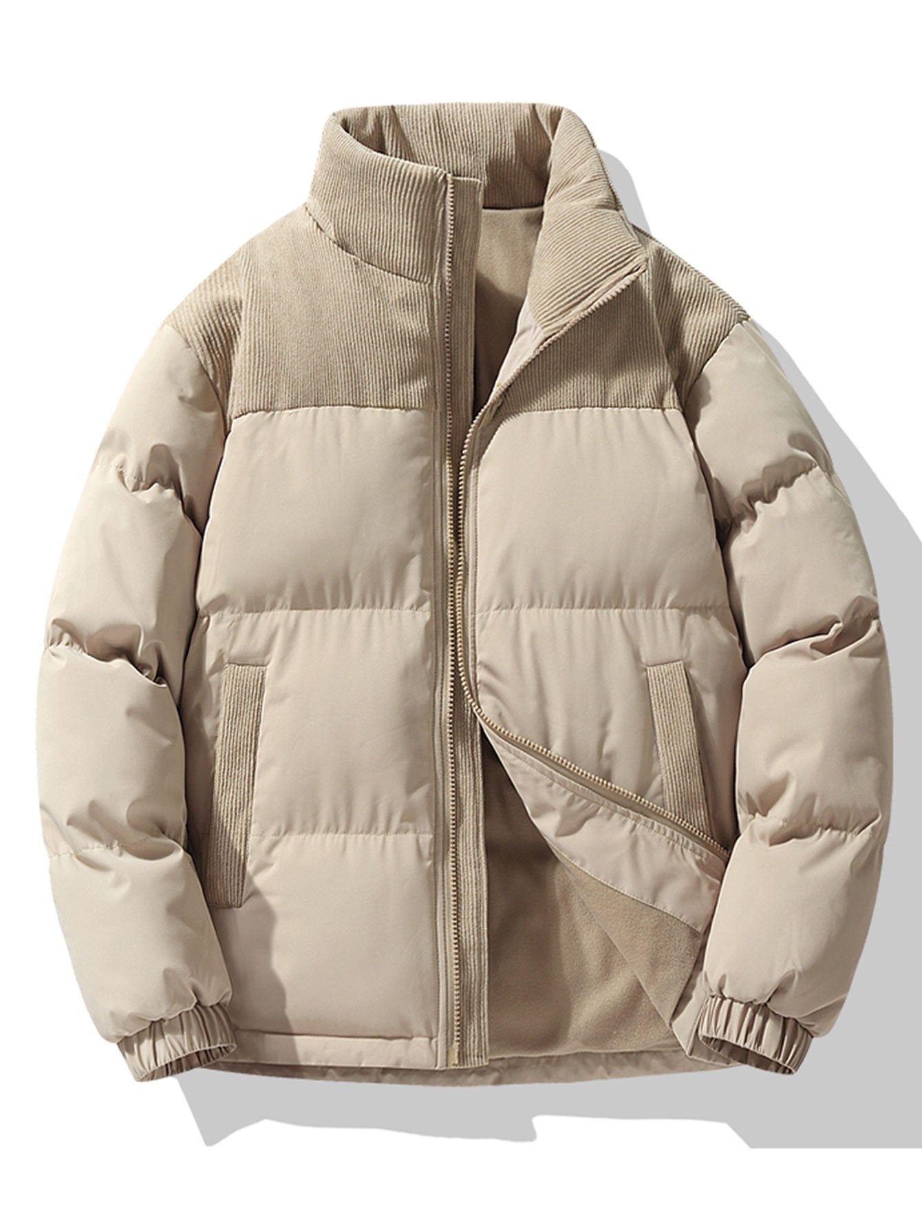 orfeo corduroy patchwork puffer hip-length – mokum amsterdam™