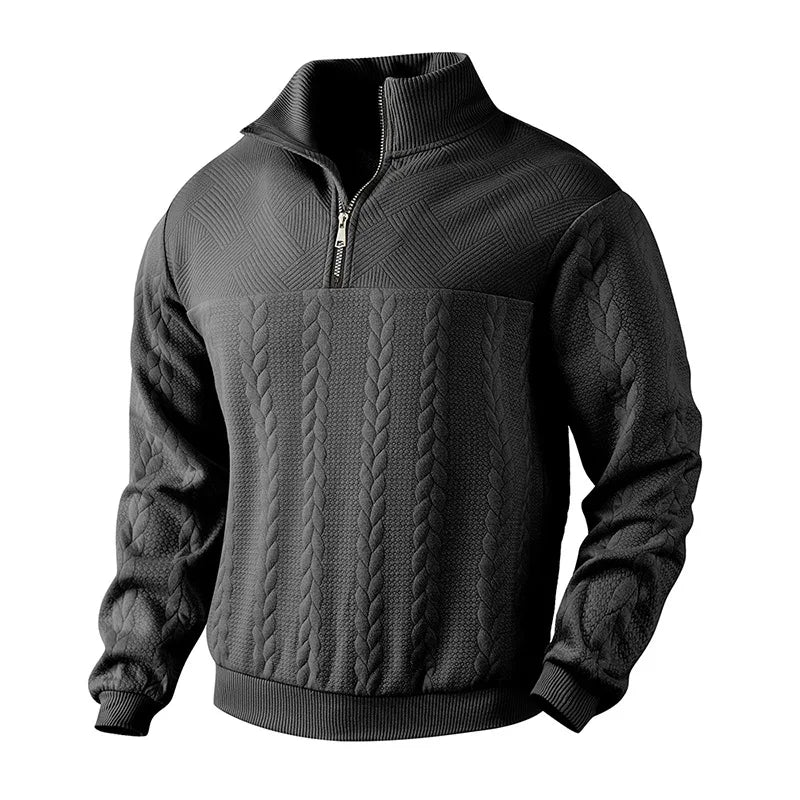Orin quarter zip knit – heren fijn gebreide trui met ritskraag, front view