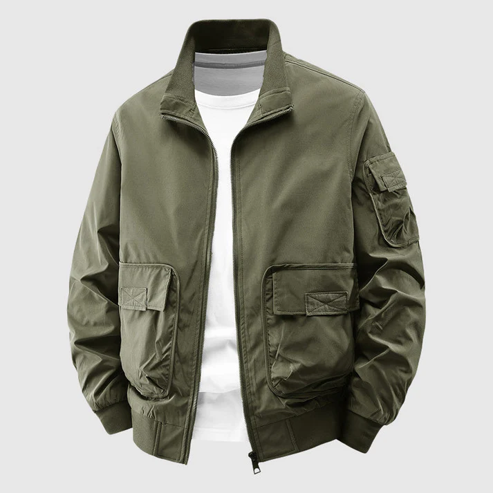 santino relaxed bomber jacket stand-up collar – mokum alef